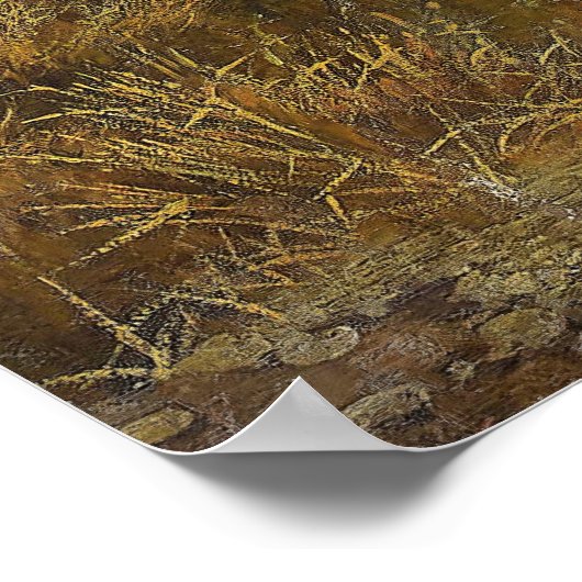 秋の風景秋の木々絵画のヴィンテージ ポスター (角)