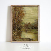 秋の風景秋の木々絵画のヴィンテージ ポスター