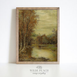 秋の風景秋の木々絵画のヴィンテージ ポスター