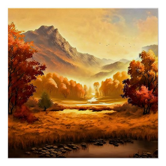 秋の風景絵を描s-68754 ポスター (正面)