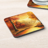 秋の風景絵を描s-87546 コースター (左側)