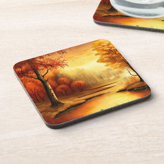 秋の風景絵を描s-87546 コースター (左側)