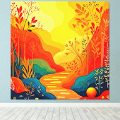 秋の風景芸術 キャンバスプリント (インサイチュ (ウッドフロア))