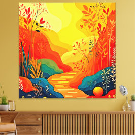 秋の風景芸術 キャンバスプリント