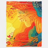 秋の風景芸術 フリースブランケット (正面)