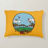 秋の風景風景 アクセントクッション (裏面)