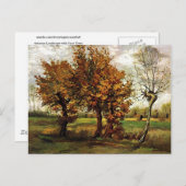 秋の風景4つの木ファンゴッホファインアート ポストカード (正面/裏面)