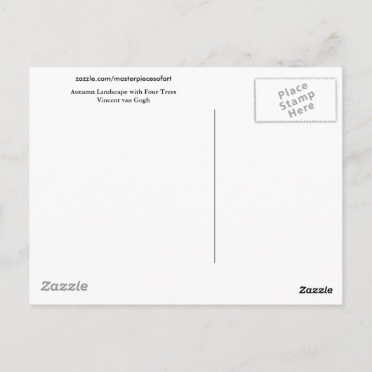 秋の風景4つの木ファンゴッホファインアート ポストカード (裏面)