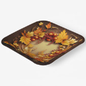 秋の風景：リース収穫 ペーパープレート (傾斜あり)