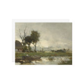 秋の風景(ヴィンテージオランダアート) (オランダ) カード (正面/裏面インサイチュ)