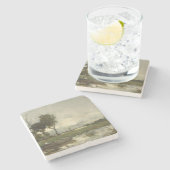 秋の風景(ヴィンテージオランダアート) (オランダ) ストーンコースター (横)