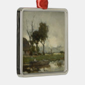秋の風景(ヴィンテージオランダアート) (オランダ) メタルオーナメント (右)