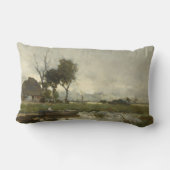 秋の風景(ヴィンテージオランダアート) (オランダ) ランバークッション (裏面)