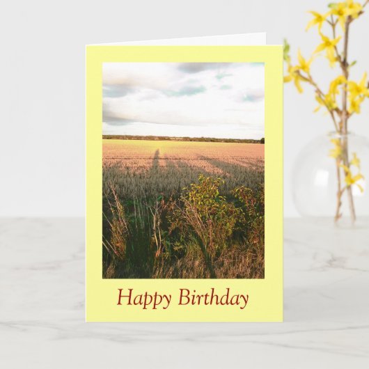 秋の風景（飾り色写真） カード (黄色い花)