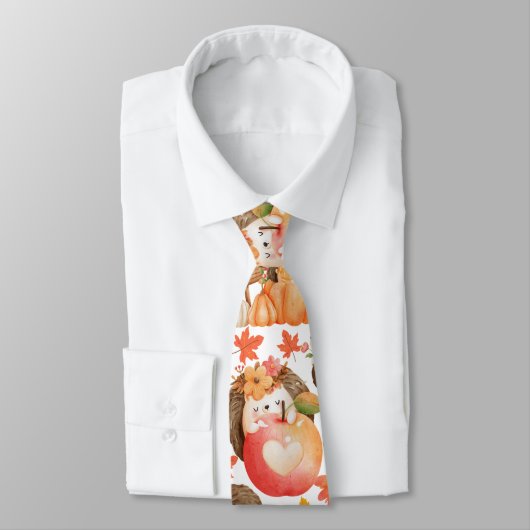 秋の風物模様山嵐 ネクタイ (タイ)