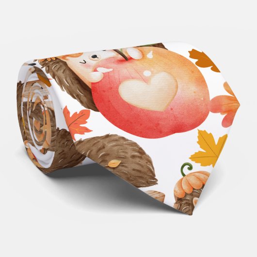 秋の風物模様山嵐 ネクタイ (ロール)