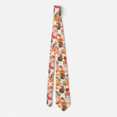 秋の風物模様山嵐 ネクタイ (裏面)