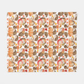 秋の風物模様山嵐 フリースブランケット (正面(横))