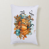 秋の風、カボチャをお願い – 居心地の良い秋 アクセントクッション (裏面(縦))