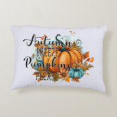 秋の風、カボチャをお願い – 居心地の良い秋 アクセントクッション (裏面)