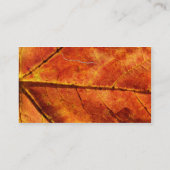 秋の風、秋の葉のマクロ写真 名刺 (裏面)