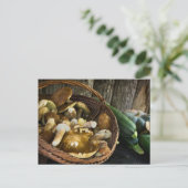 秋の食べ物 静物 ポストカード (スタンド正面)