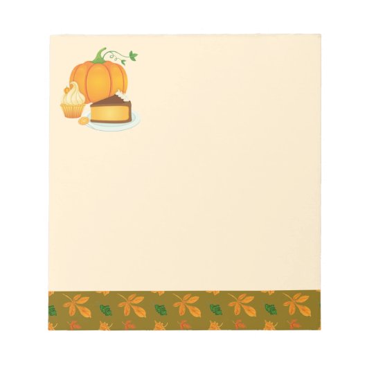 秋の食卓と紅葉 ノートパッド (正面)