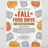 秋の食料品ドライブ　パンプキン＆缶フレーム　寄付 チラシ (正面)