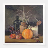 秋の飾り付けテーブル，かぼちゃの，フルーツ，ドリンク (正面)