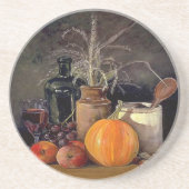秋の飾り付けテーブル，かぼちゃの，フルーツ，ドリンク コースター (正面)