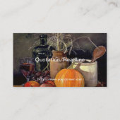 秋の飾り付けテーブル,かぼちゃの,フルーツ,ドリンク 名刺 (裏面)