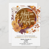 秋の養子縁組お祝い招待状 招待状 (正面/裏面)