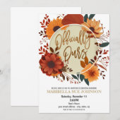 秋の養子縁組お祝い招待状 招待状 (正面/裏面)