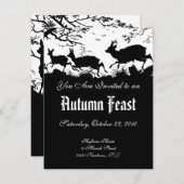 秋の饗宴または収穫ボールへの招待状 招待状 (正面/裏面)