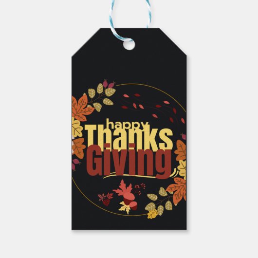 秋の饗宴祝我々の感謝祭 ギフトタグ (正面)