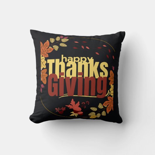 秋の饗宴祝我々の感謝祭 クッション (正面)