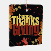 秋の饗宴祝我々の感謝祭 セラミックオーナメント (右)