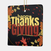 秋の饗宴祝我々の感謝祭 セラミックオーナメント (左)
