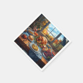 秋の饗宴:感謝祭お祝い スタンダードカクテルナプキン (角)