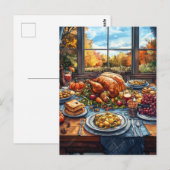 秋の饗宴:感謝祭お祝い ポストカード (正面/裏面)