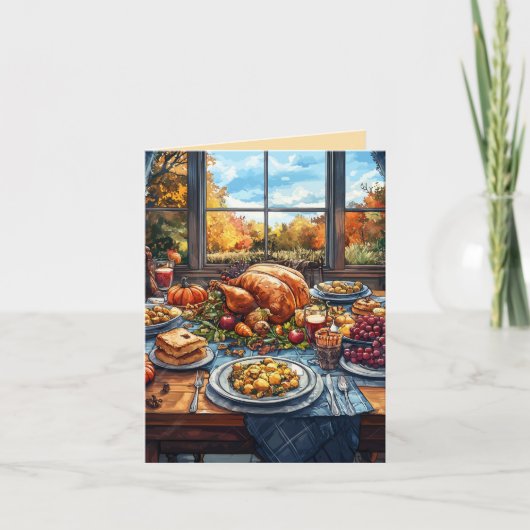 秋の饗宴：感謝祭お祝い 招待状 (正面)