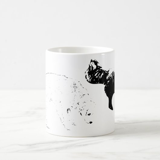 秋の香りパトロール2匹の犬 コーヒーマグカップ (中央)