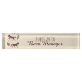 秋の馬葉と デスクネームプレート (正面)