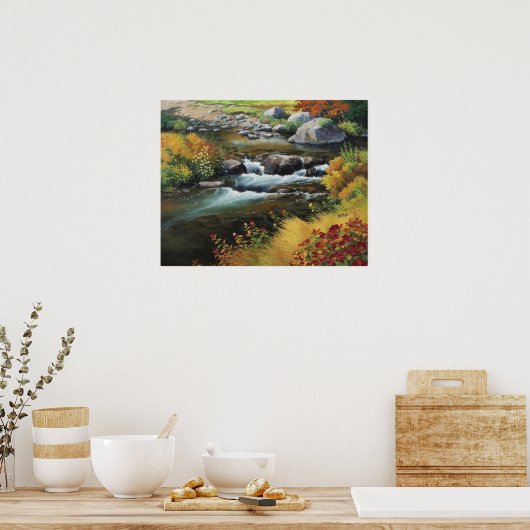 秋の魅惑のアニメスタイル油彩 ポスター (キッチン)