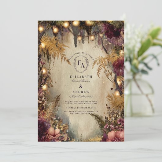 秋の魅惑の森の灯りと開花 招待状 (スタンド正面)