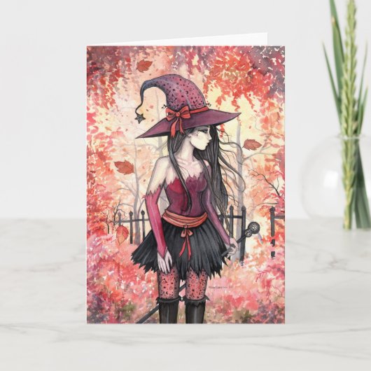 秋の魔女の森 グリーティングカード (正面)