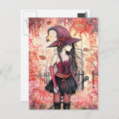 秋の魔女はがきの森 ポストカード (正面/裏面)