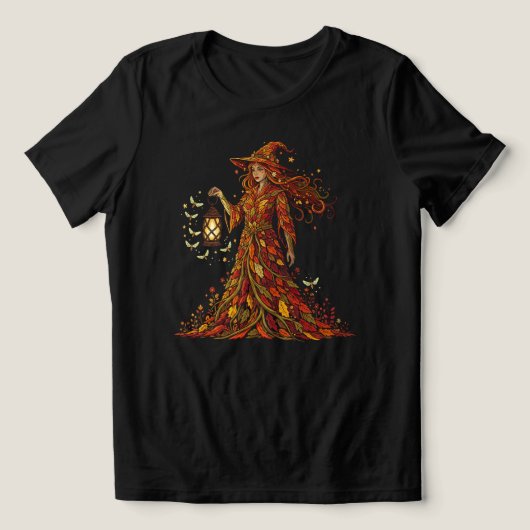 秋の魔女ランタン秋ビベス トライブレンドＴシャツ (デザイン正面)