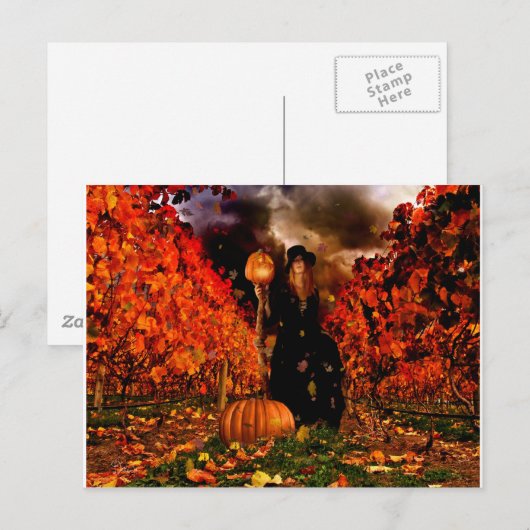 秋の魔女 ポストカード (正面/裏面)