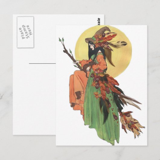 秋の魔女 ポストカード (正面/裏面)